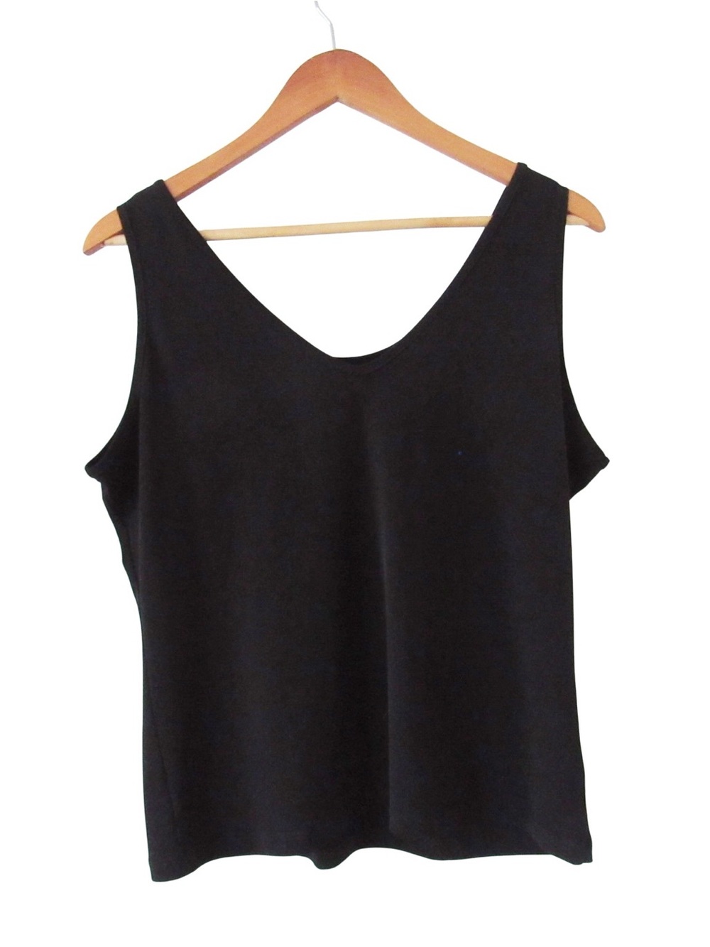Clara Sun Woo Black Tank Top Large Stretch Classic Minimalist Capsule Wardrobe